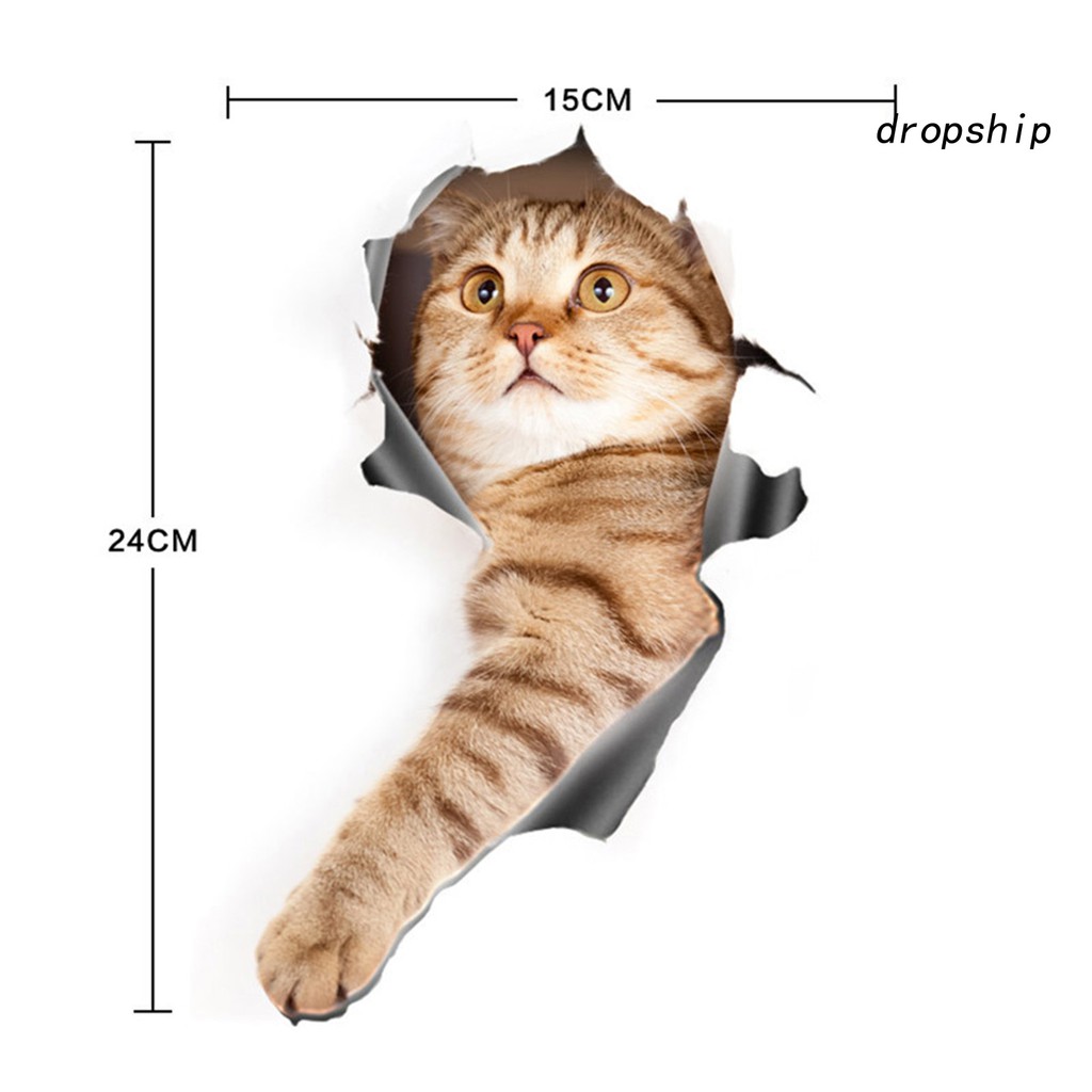 Nhãn dán xe ô tô hình mèo 3D chống nước không phai màu