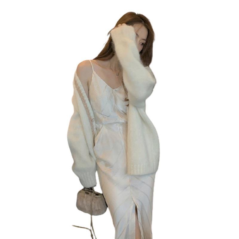 Áo khoác cardigan lười mềm mịn cao cấp phong cách mùa thu Hàn Quốc 2021 kích thước lớn cho phụ nữ