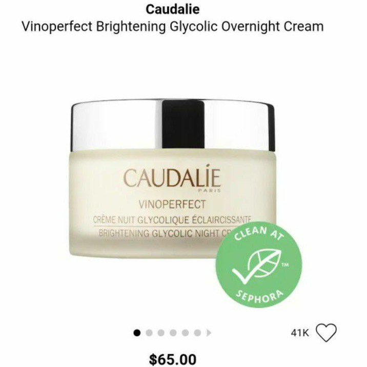 (Có sẵn) Kem dưỡng da ban đêm Caudalie Vinoperfect Brightening Glycolic Night cream 15ml
