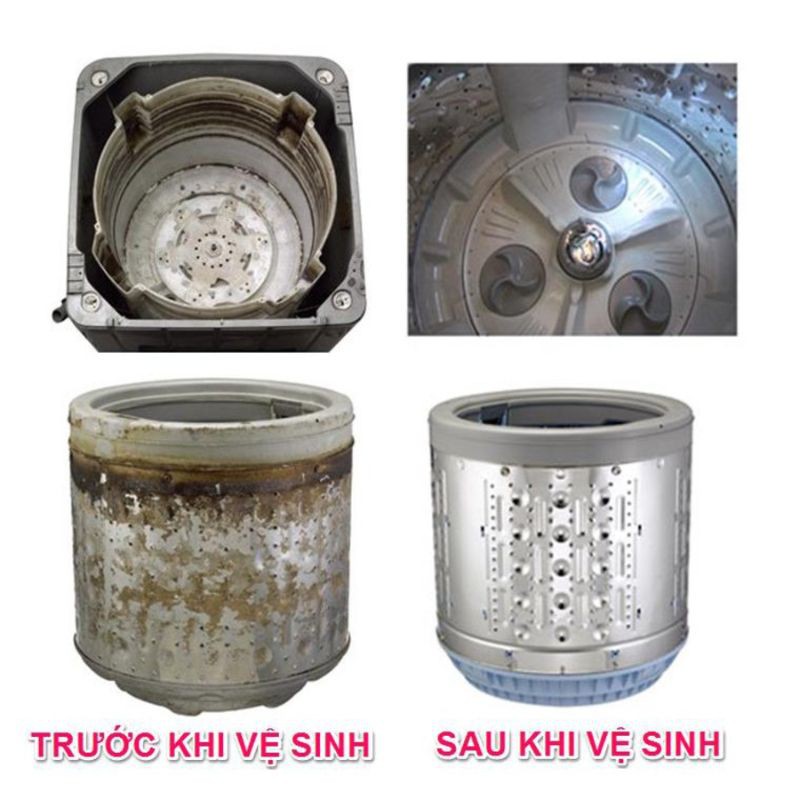 Bột tẩy vệ sinh lồng máy giặt Hàn Quốc dùng cho máy giặt cửa trước và cửa trên (máy giặt lồng đứng và lồng ngang)