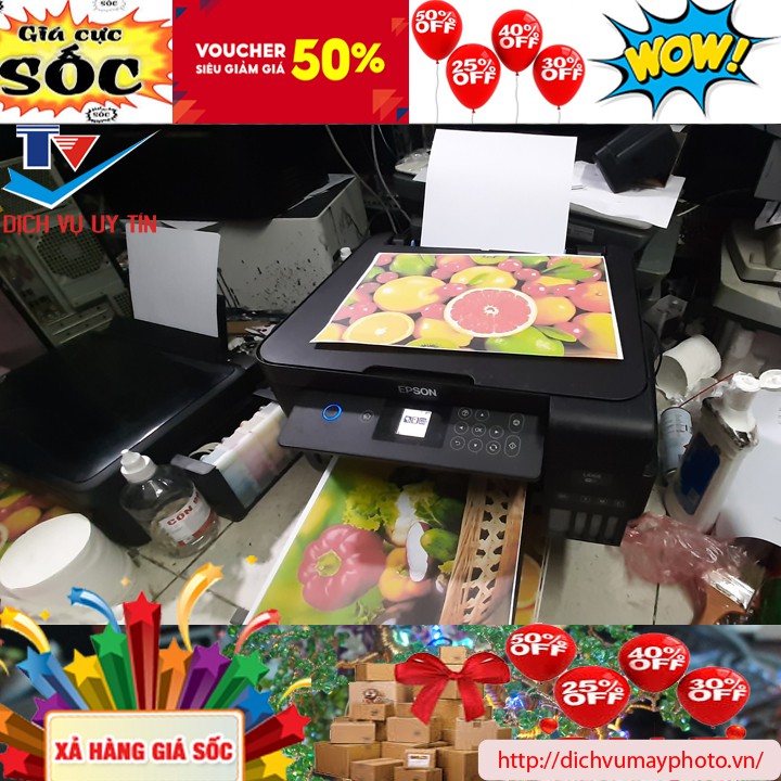 Máy in phun màu cũ đa năng Epson L4160 L4168 có in đảo 2 mặt tự động máy có dẫn mực ngoài hãng thiết kế bền đẹp | BigBuy360 - bigbuy360.vn