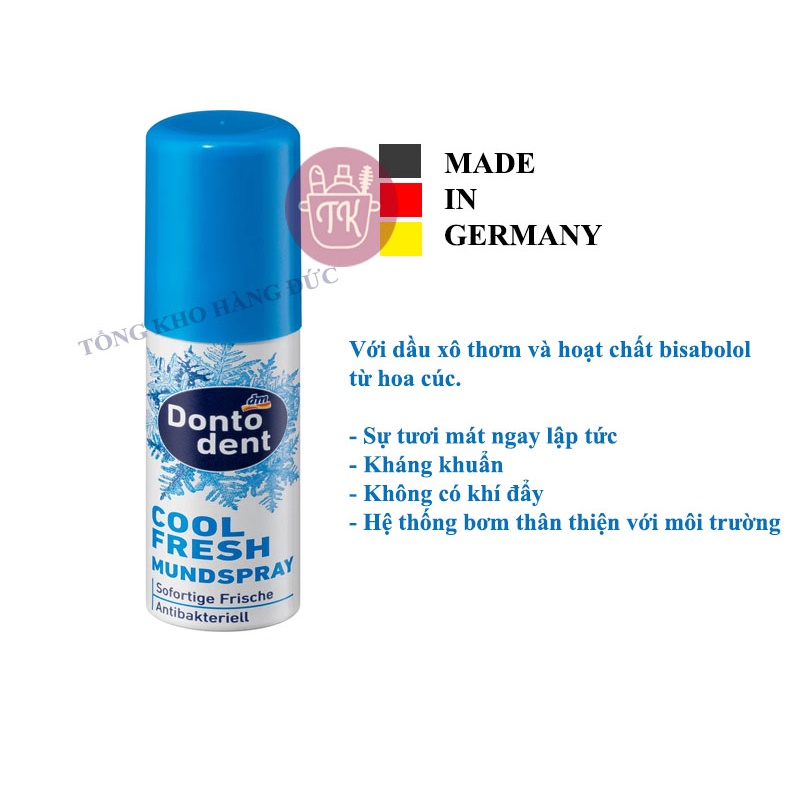 Dontodent Xịt thơm miệng, kháng khuẩn 15ML – Nội địa Đức