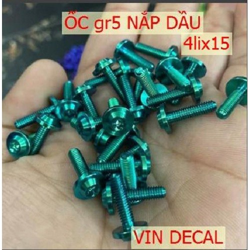 Ốc titan GR5 4li15 ren nhuyễn gắn nắp dầu và nhiều vị trí khác cho xe máy Giá 1 con - Vindecal BD