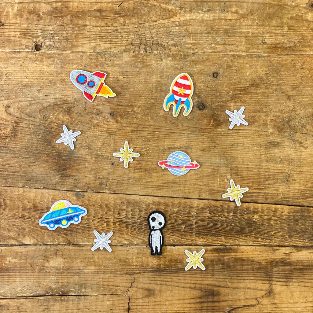 Sticker/Patch vải Space out dùng ủi/là trang trí cho quần áo, mũ nón, phụ kiện, túi xách, balo ...v