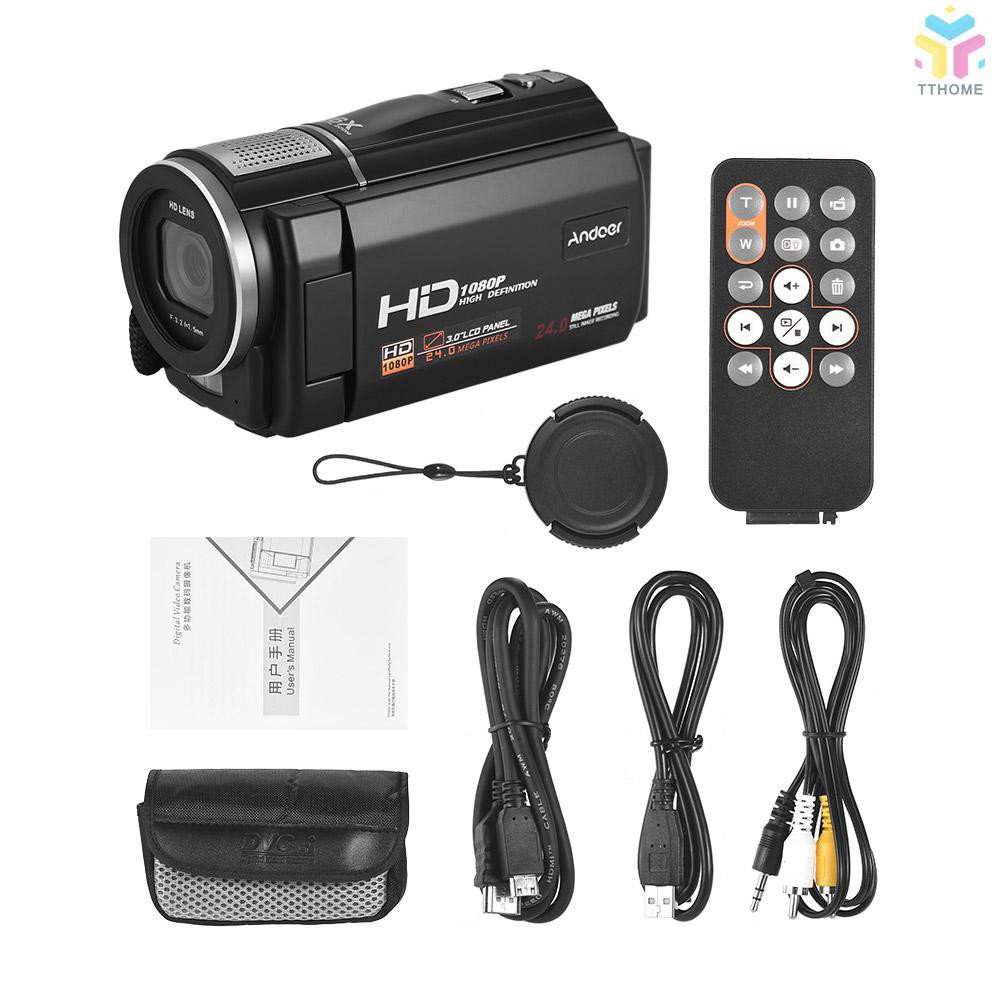 Máy Quay Phim Kĩ Thuật Số Andoer Hdv-F5 1080p Full Hd 24mp 16x Zoom 3.0 Inch Lcd | BigBuy360 - bigbuy360.vn