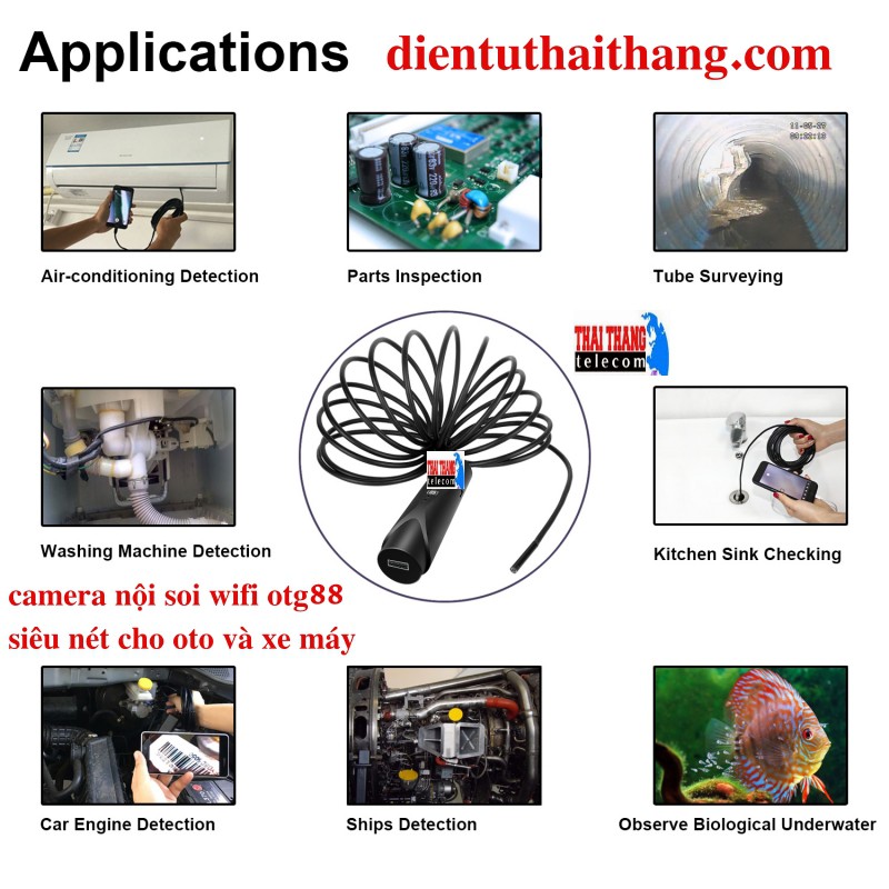 Camera nội soi wifi dây cứng 5.5mm OTG88