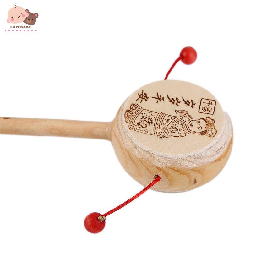 Trống Lục Lạc Gỗ Phong Cách Trung Hoa Cho Bé