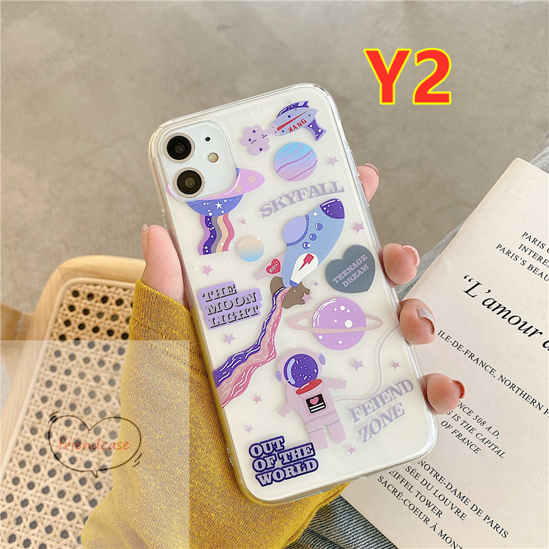 Oppo A5 A9 2020 Reno 5F A54 A31 A12 A91 A92 A52 Reno3 A37 A71 A3S A5S A7 A1K F9 F9Pro F11 Reno2F F7 F5 F1S A83 Label Space Airplane Soft Case