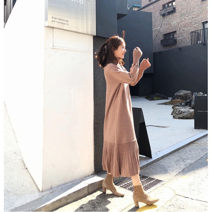 Đàm midi dệt kim thiết kế đơn giản thanh lịch cho nữ | BigBuy360 - bigbuy360.vn