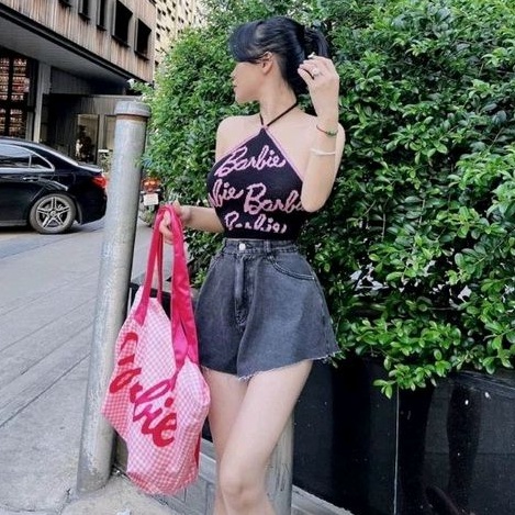 Áo yếm croptop in chữ hở lưng siêu Hot 2023 (UN &amp;A15)