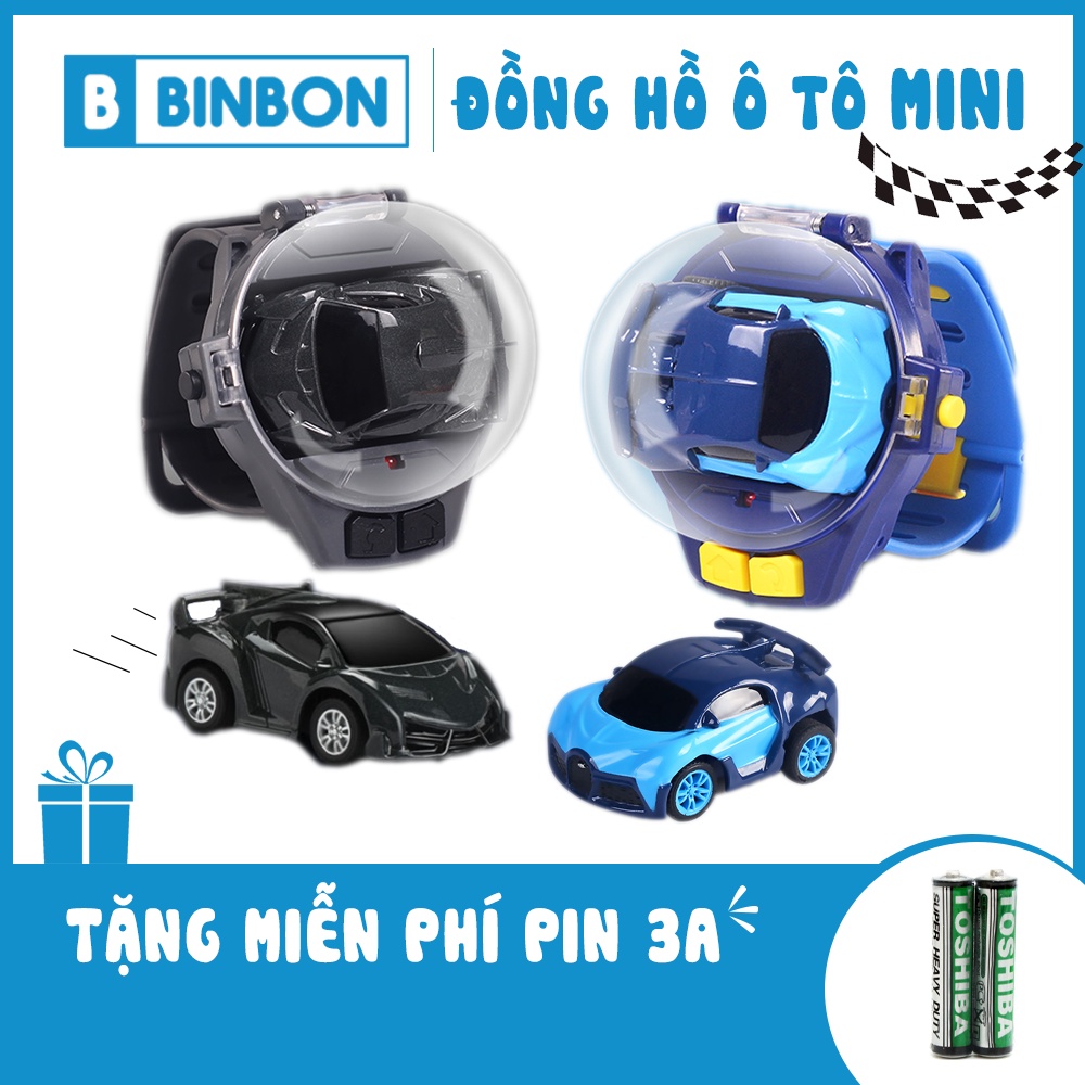 Xe đồ chơi điều khiển bằng đồng hồ thông minh Binbon, ô tô đồ chơi mini cho bé