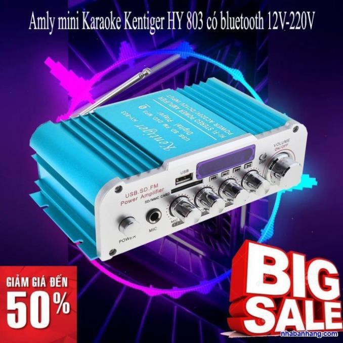 ✔️ Amly Mini Karaoke Kentiger HY 803 Có Bluetooth 12V - 220V, Âm Ly Chất Lượng, Giá Siêu Rẻ [Bảo Hành 1 Đổi 1]
