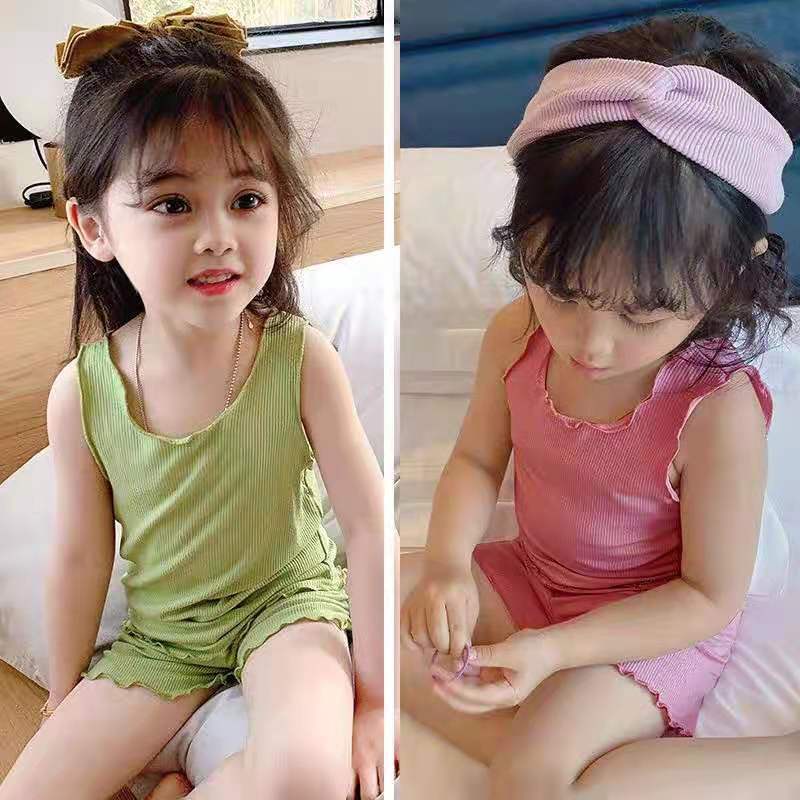 [Phong Cách Mới Về] Bộ Đồ Ngủ Cotton Lụa Mát Mẻ Tay Ngắn Thoải Mái Mặc Ở Nhà Cho Trẻ Em