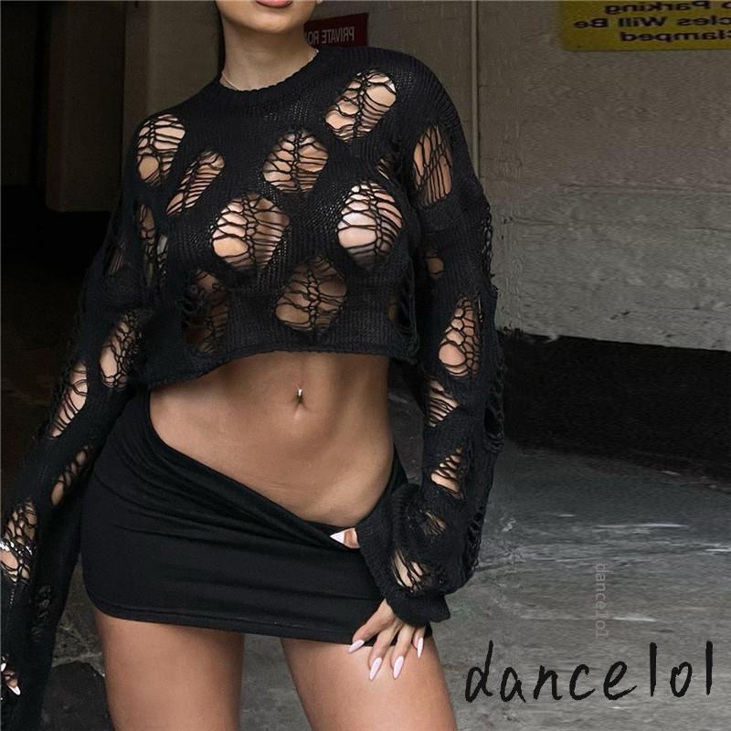 Áo Dệt Kim Nữ Tay Dài Cổ Tròn Màu Trơn 1O1