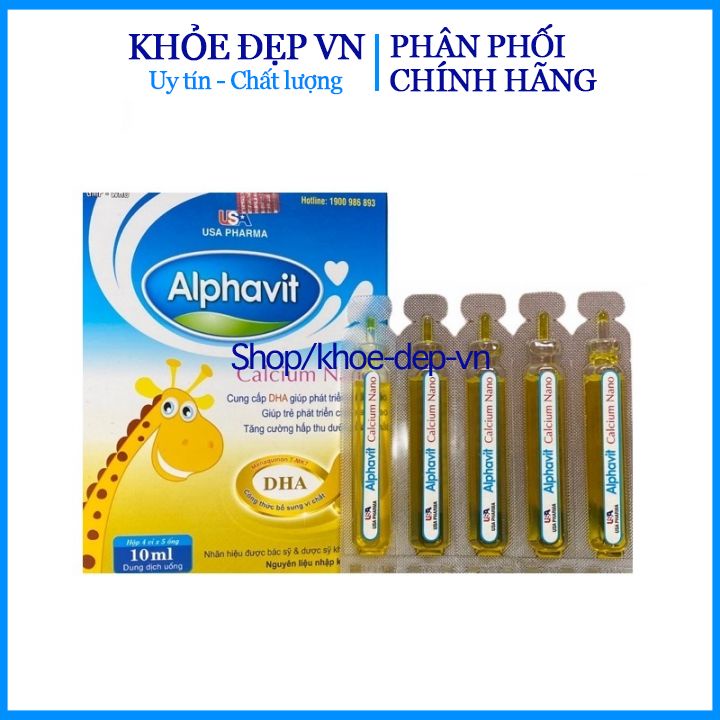 Chuẩn BYT - Siro cho bé ALPHAVIT bổ sung DHA và các vitamin thiết yếu cho trẻ - Hộp 20 ống