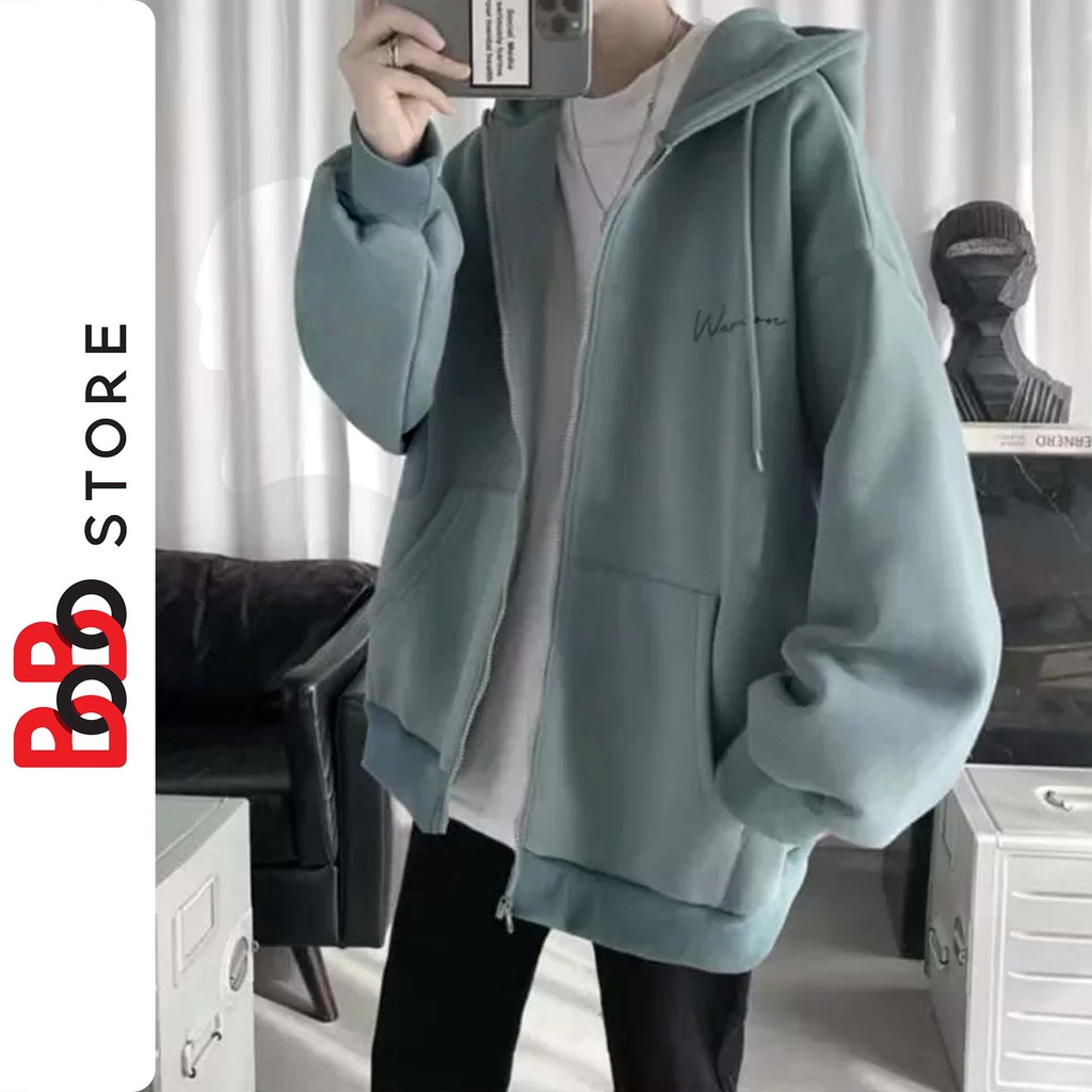 Áo khoác nỉ thêu chữ Washion form rộng dành cho nam nữ - BoBo Store
