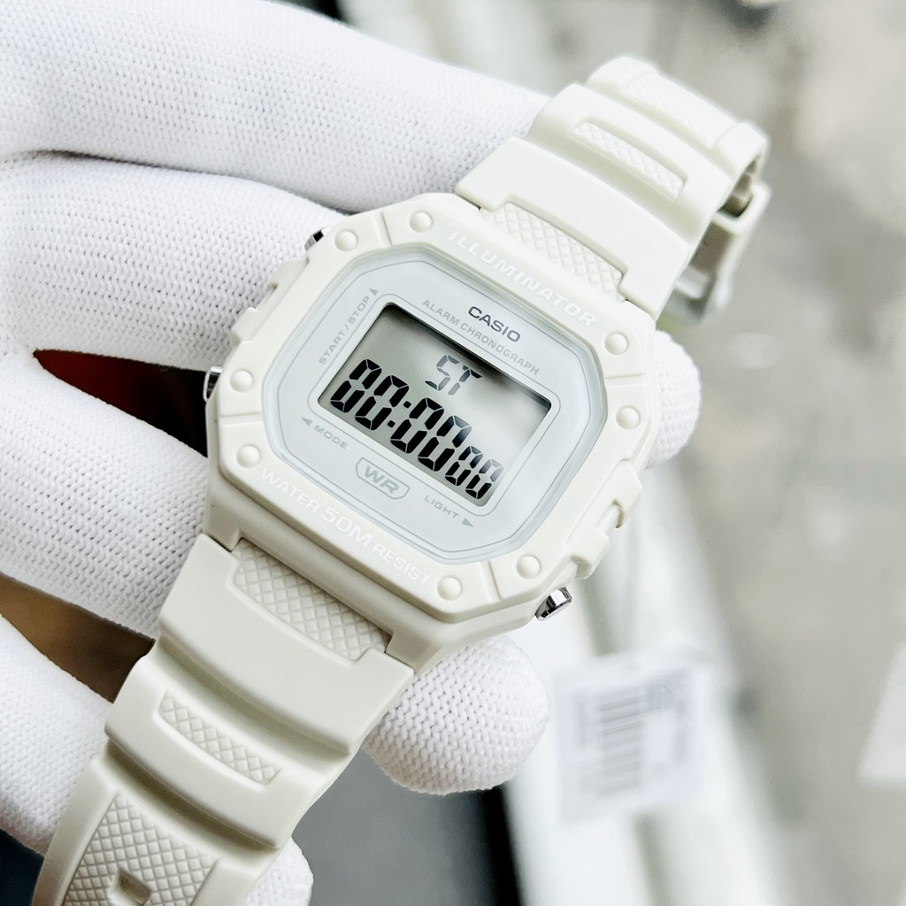 Đồng hồ nam nữ dây nhựa Casio W-218HC-8A