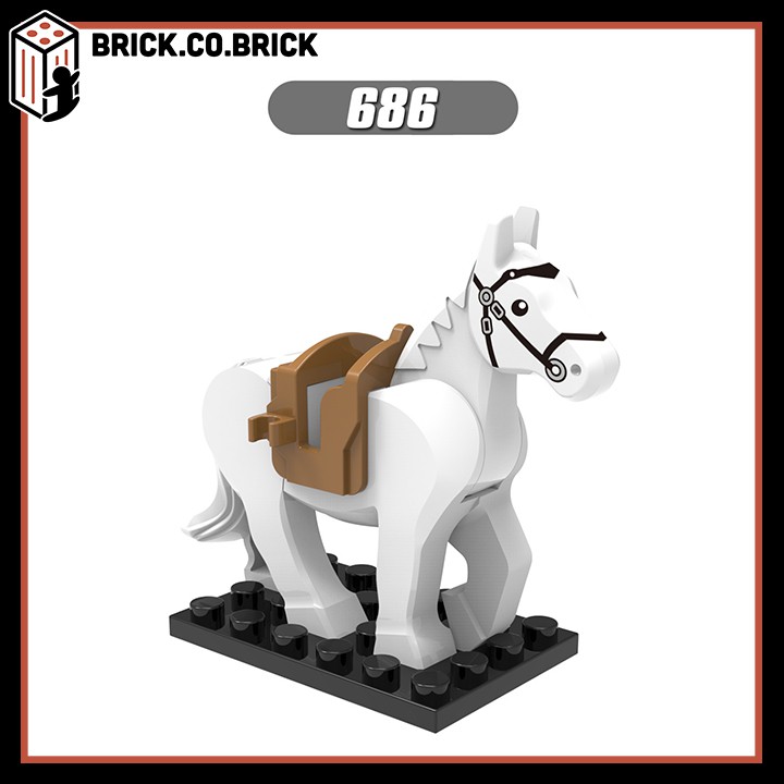 Đồ chơi Lắp ráp Minifigure Ngựa trung cổ Non Lego Horse War Phim Chúa tể những chiến nhẫn X0169