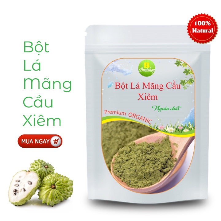 Bột lá mãng cầu xiêm nguyên chất 100g - Bột Mịn, Mùi Thơm, Tan Nhanh Trong Nước