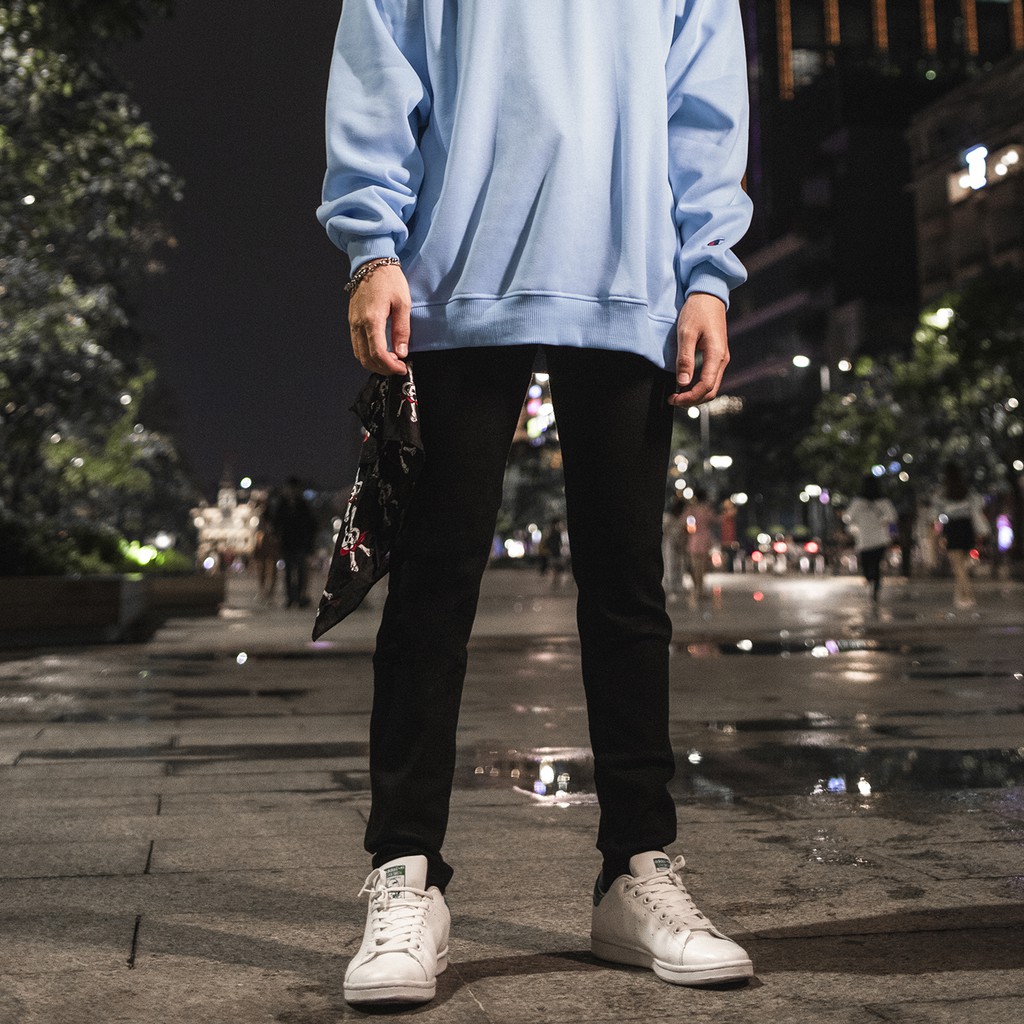 Quần Skinny Jeans Nam-Màu Đen-Kiểu Trơn-Chất Liệu Cotton Co Giãn-Ống Đứng Dáng-Ống Ôm Chân Chuẩn Skinny | BigBuy360 - bigbuy360.vn