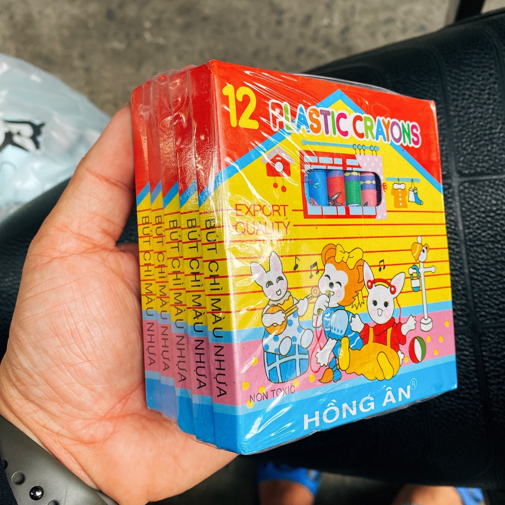 Combo 5 hộp bút tô màu sáp đủ màu Hồng Ân