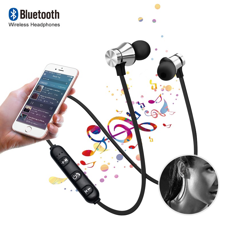 Tai Nghe Bluetooth Thể Thao Có Nam Châm Cho Iphone X Android