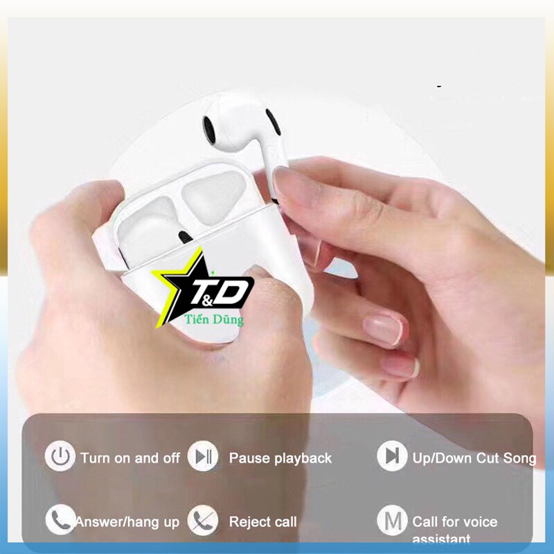 Tai nghe Bluetooth True Wireless Pro4 có đổi tên dinhh vị cảm ứng - Tai pro 4 dễ kết nối qua giao diên tuch