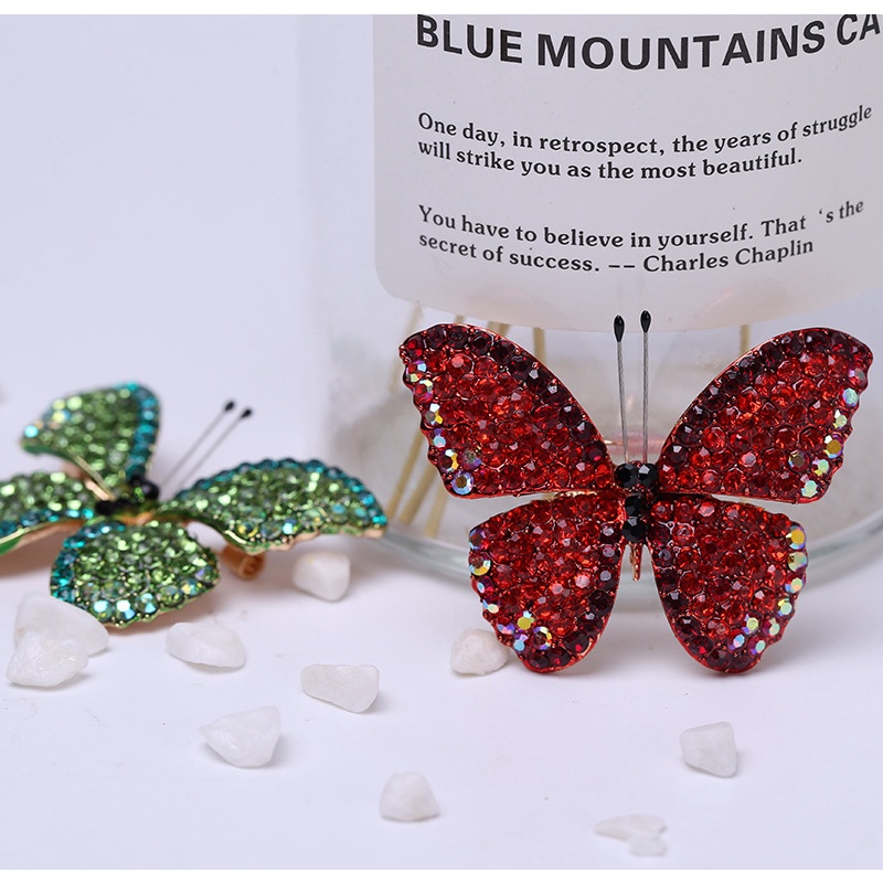 Trâm Cài Áo Hình Bướm Đính Đá Nhiều Màu Sang Trọng