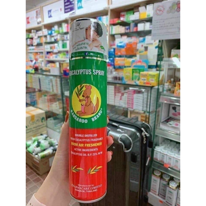 XỊT PHÒNG TINH DẦU KHUYNH DIỆP KANGAROO 300ML THÁI LAN CHÍNH HÃNG - 9086