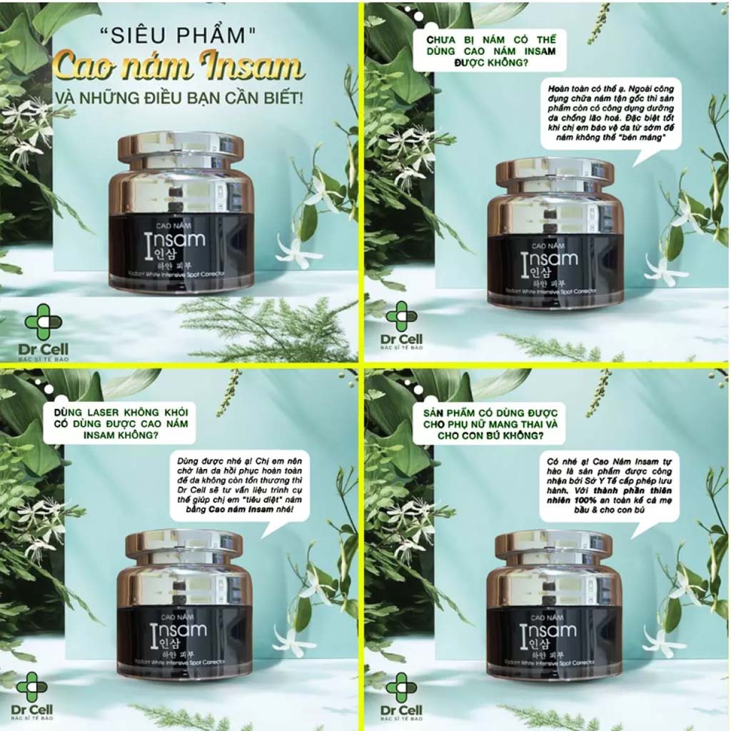 Cao nám Insam DR CELL dưỡng trắng da mờ thâm tàn nhang hiệu quả