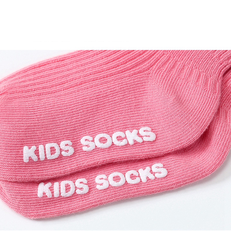 Set 3 Đôi Vớ Cotton Chống Trượt Màu Trơn Phối Ren Dành Cho Bé Gái 0-7 Tuổi