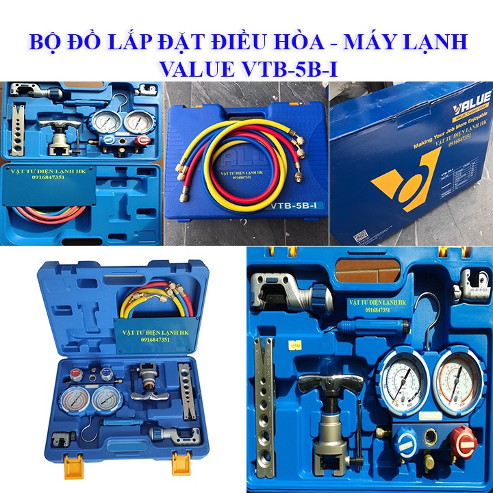 Bộ dụng cụ tháo lắp điều hòa - máy lạnh hãng VALUE VTB-5B-I sửa chữa lắp đặt bảo dưỡng tủ lạnh oto điều hoà
