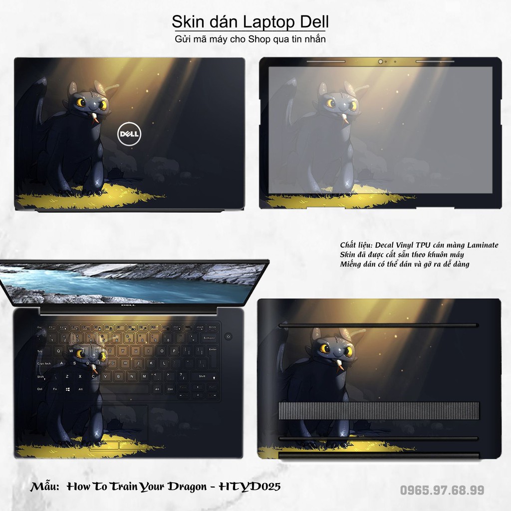 Skin dán Laptop Dell in hình bí kíp luyện rồng (inbox mã máy cho Shop)