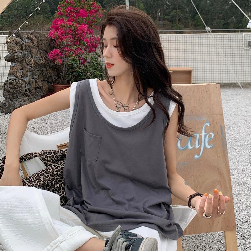 Áo Không Tay Dáng Rộng Thiết Kế Mới Thời Trang Mùa Hè Dành Cho Nữ