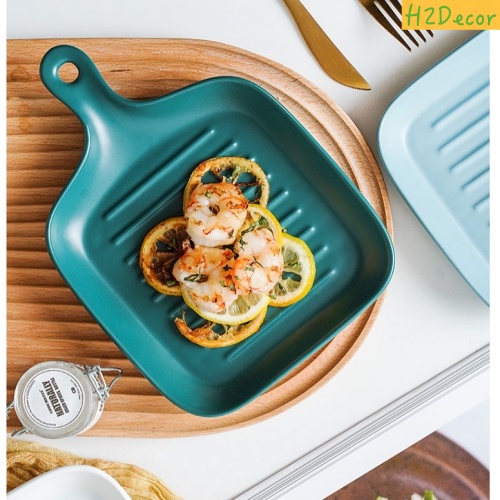 Thố sứ chảo nướng một tay cầm phong cách nhật bản - đĩa đựng salad trái cây H2decor