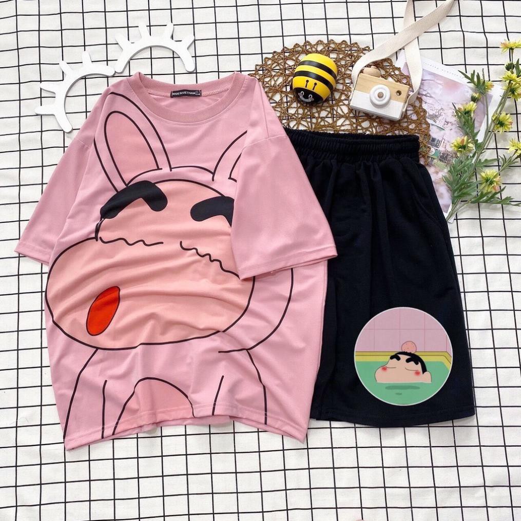 Đồ bộ hoạt hình form rộng Unisex SHIN ĐỒ NGỦ Freesize dành cho nam nữ Molly Fashion 💖