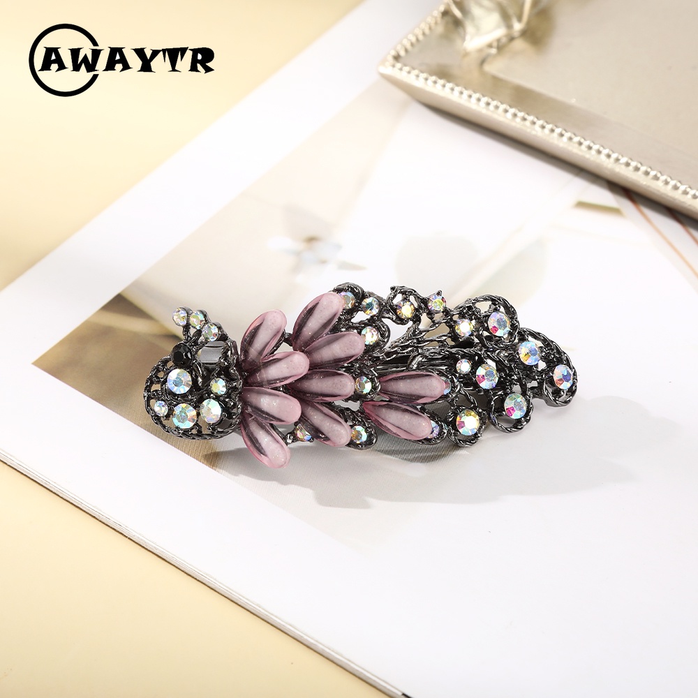 Kẹp Tóc Đính Đá Pha Lê Nhân Tạo 7Cm Thời Trang Cho Nữ