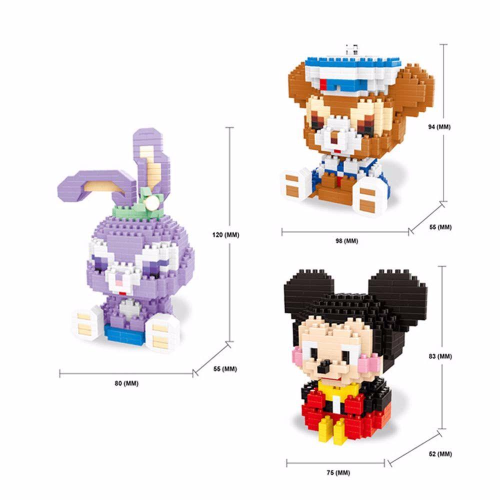 JARRED Small Particle Particle Building Block Room Decoration Building Blocks Assembled Building Blocks Blocks Toy For Kids Gifts Assemble Model Decompressed Cartoon Block Model Mickey Minnie