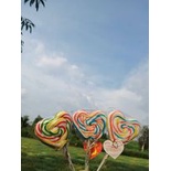 Kẹo mút cầu vồng hình tim