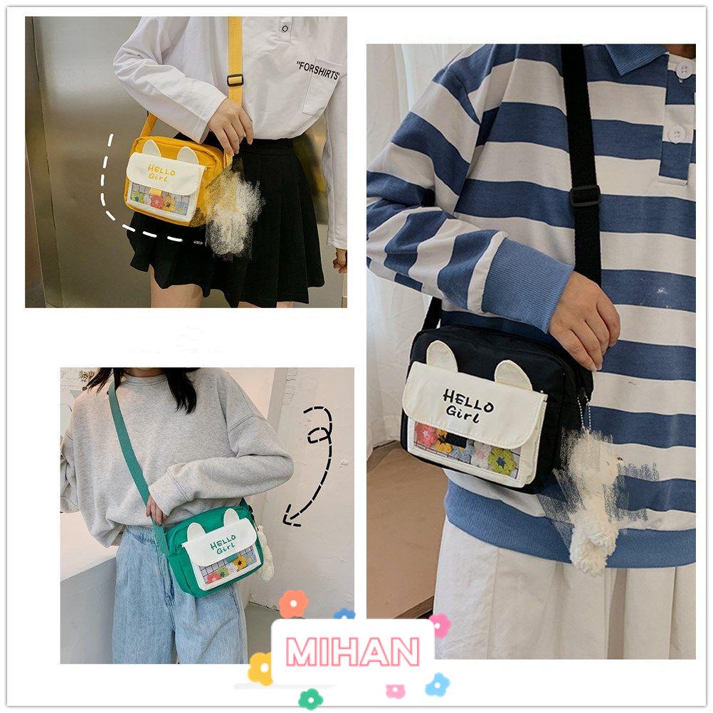 MIHAN1 Women Sling Bag Outdoor Girl Crossbody Bags Cute Fashion Canvas Ladies Korean Style Shoulder Bag/Multicolor