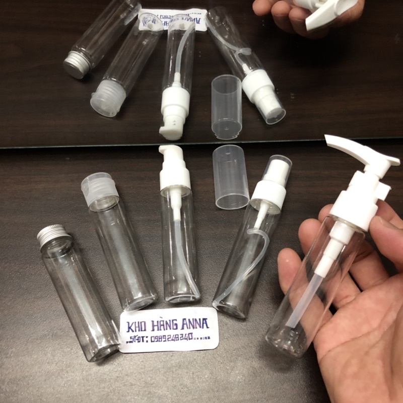 Set 5 chai 30ml du lịch chiết Mỹ phẩm - Bộ 5 chai 30ml CAO trong suốt : xịt sương/ vòi nhấn/ xịt giọt/ nắp bật/ nắp vặn