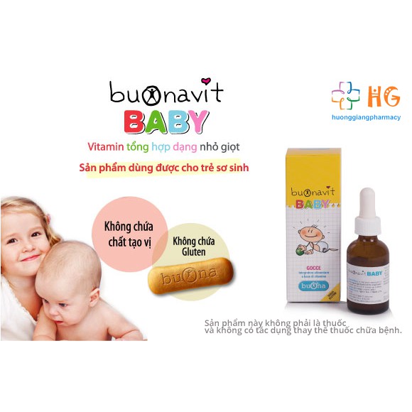 Buonavit Baby - Bổ sung vitamin, hỗ trợ quá trình chuyển hóa, tăng hấp thu, giảm biếng ăn, tăng đề kháng