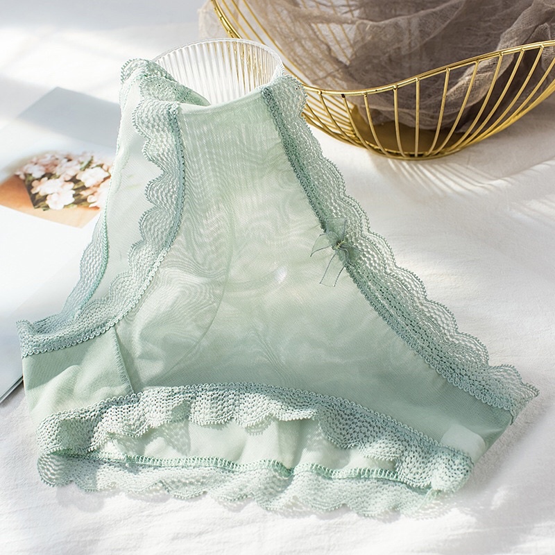 Quần Lót Ren Lưới Đính Nơ Xinh Xắn Dễ Thương Quần Chíp Nữ Sexy Quyến Rũ Hàng Cao Cấp Mềm Mại Mainia Shop