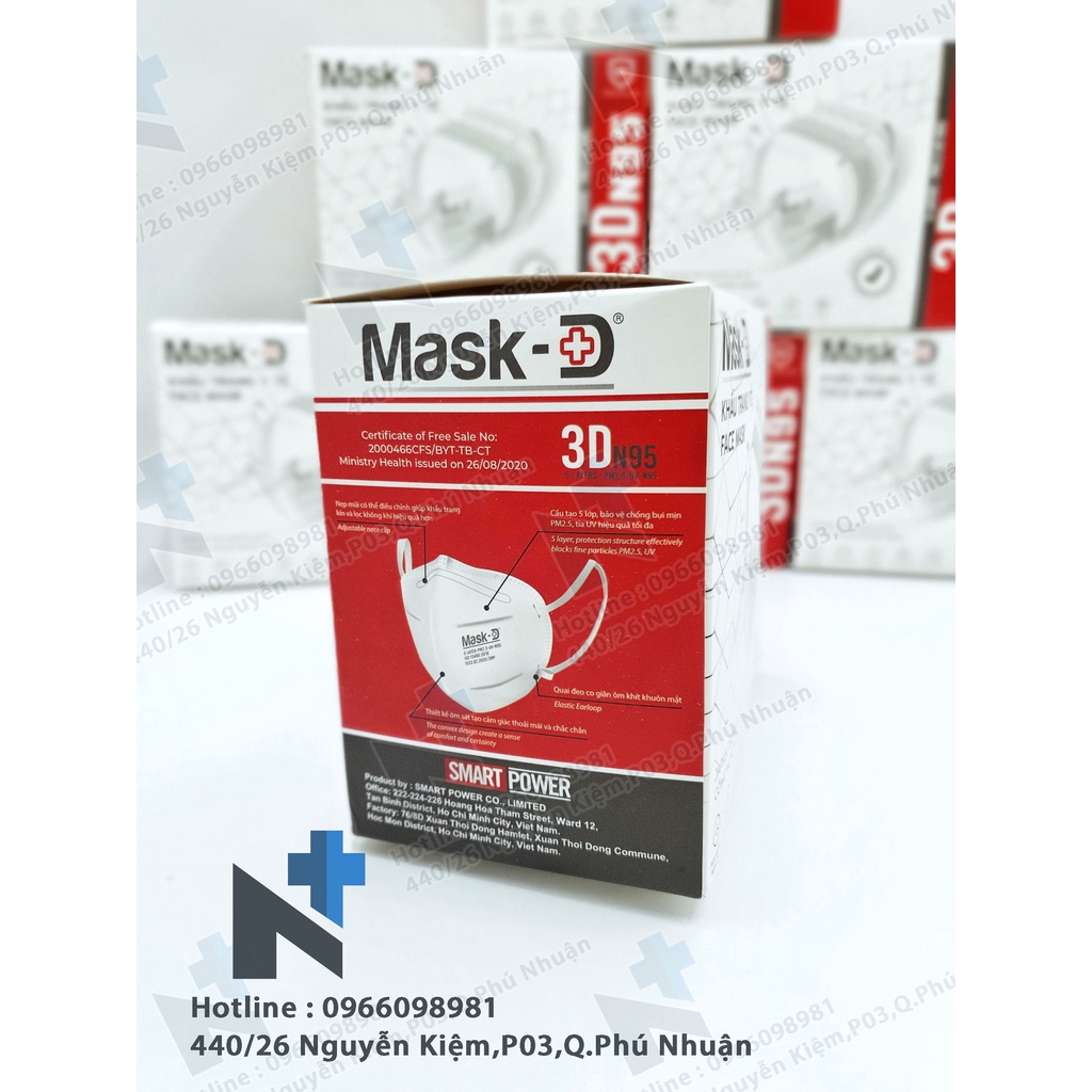 Khẩu trang Mask D N95 không van - Hộp 30 cái