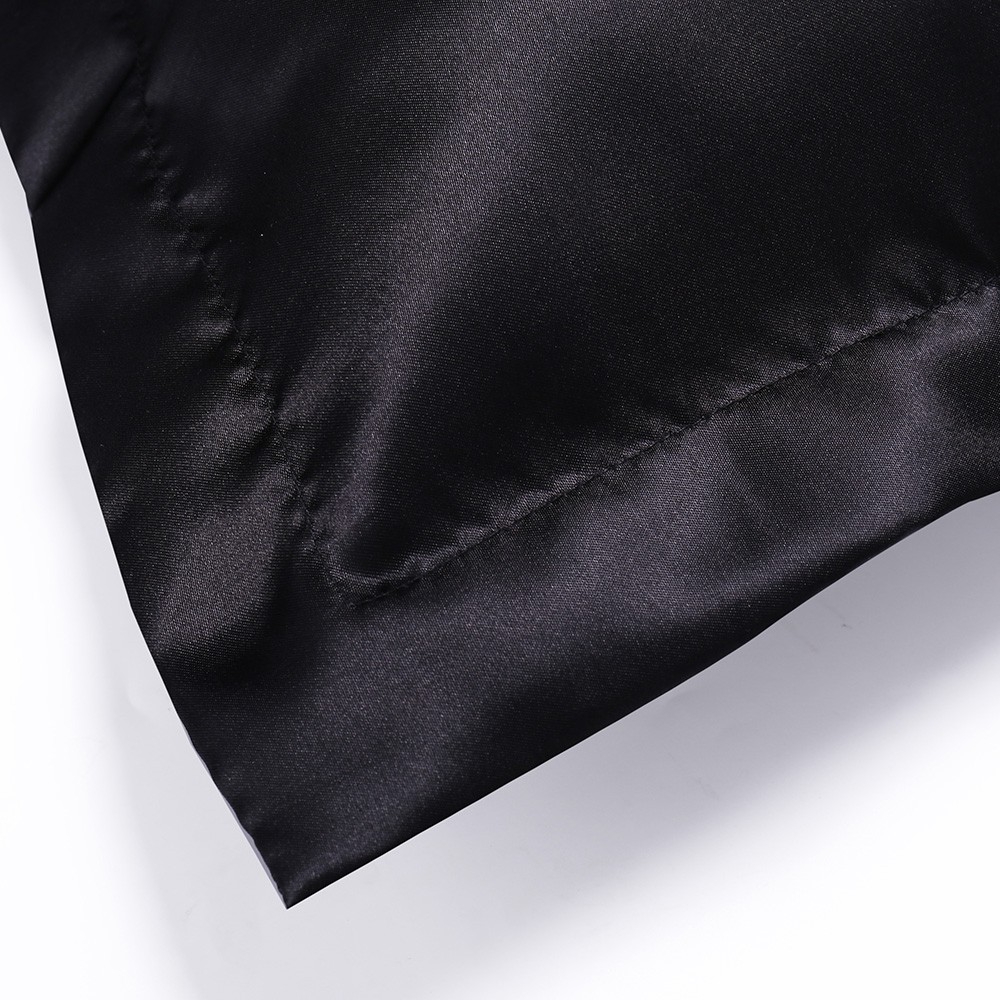 Bộ 2 áo gối chất liệu lụa Satin màu xám/ đen