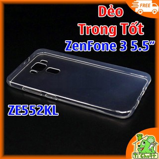 [Loại Tốt] Ốp lưng Asus ZenFone 3 5.5" ZE552KL Silicon Dẻo Trong Suốt