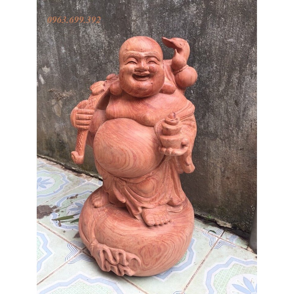 TƯỢNG PHẬT DI LẶC GỖ HƯƠNG CAO 40 NGANG 20 SÂU 19 CM