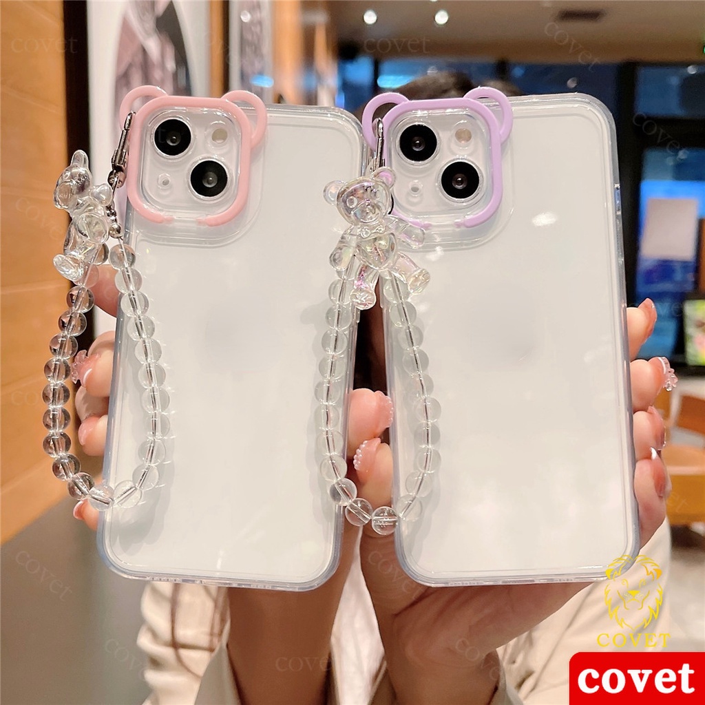 Ốp Điện Thoại Hình Gấu Có Vòng Đeo Tay Cho iPhone 11 12 13 Pro MAX X XS MAX XR 7 8 Plus SE 2020