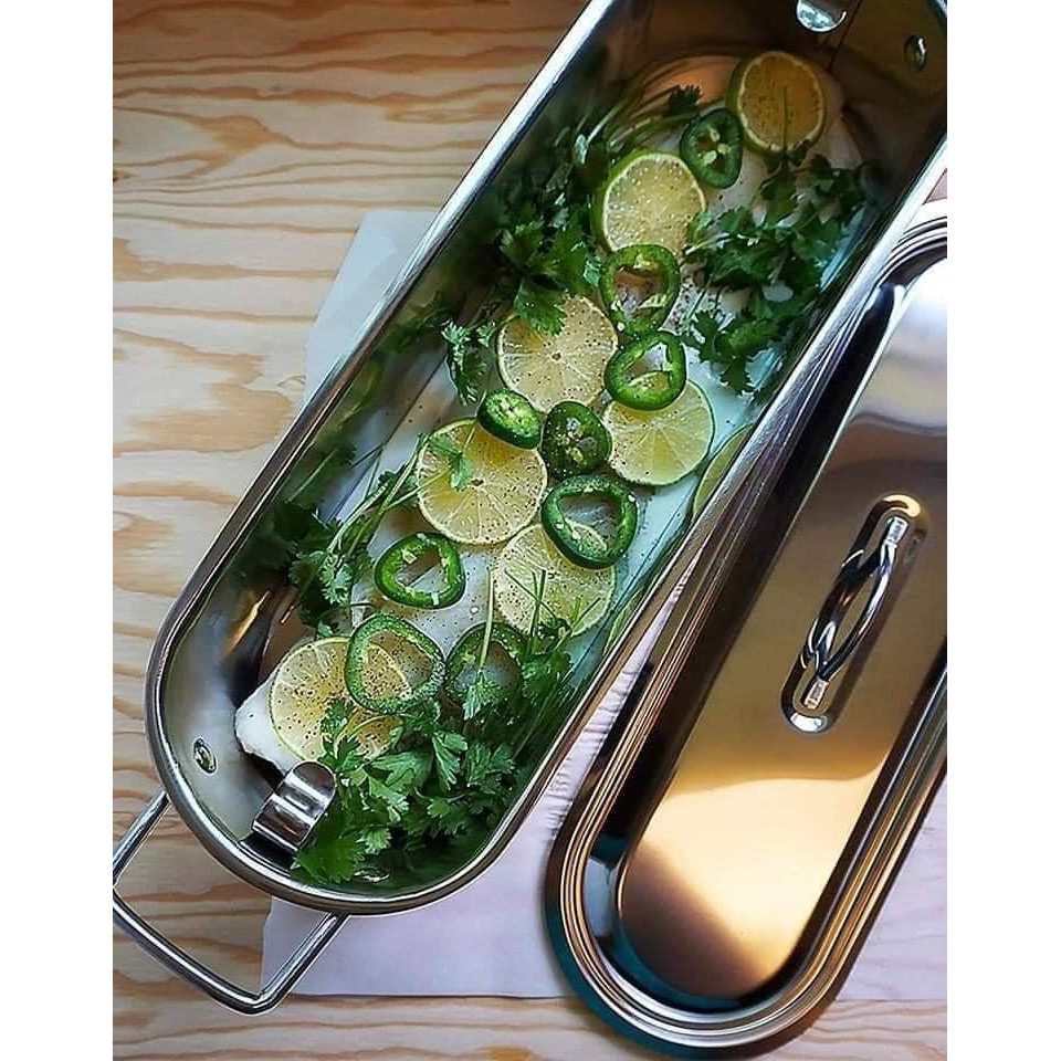 Nồi hấp cá Kitchen Craft có nắp đậy chất liệu Cromargan không gỉ