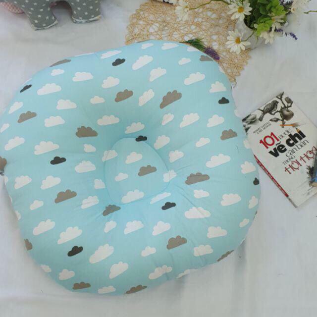Gối chống trào ngược cao cấp Vuông Tròn cotton Hàn chần bông, chống nôn trớ an toàn cho bé (Bao gồm vỏ gối và ruột)